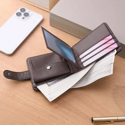 Men Wallets Leather Zipper Purse Man Business Casual Slim Card Horders Quality Male Short Multi-card Wallet Coin Pocket Purse