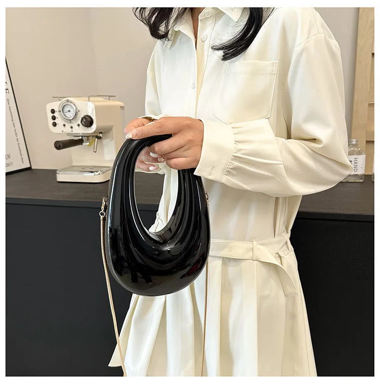 Acrylic Going Out Handbag Ins Famous Fashion Glossy Women's Dinner Bags Diagonal Span Wrist Bag Shoulder Messenger Bag