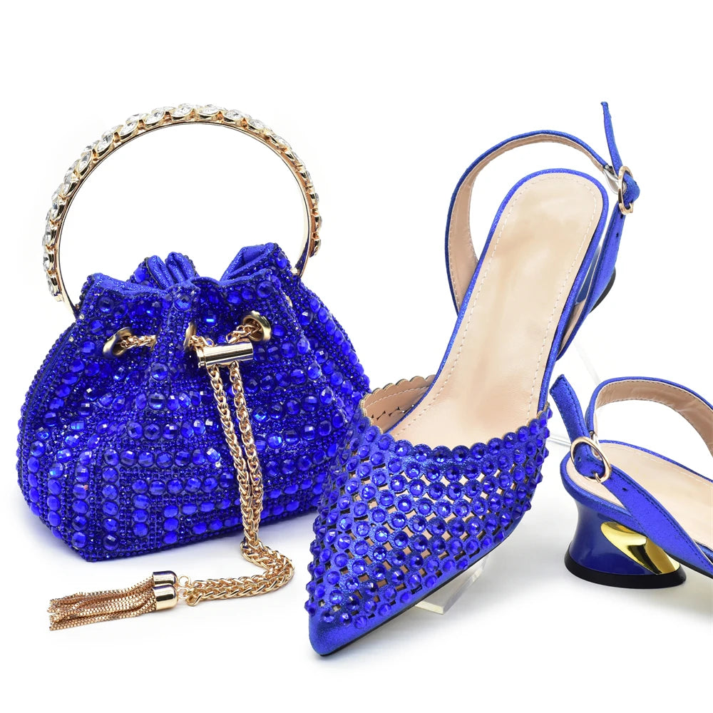 Fashion Women Shoes and Bags To Match Set Italy Party Pumps Italian Matching Shoe and Bag Set for Party Wedding Shoes Bride