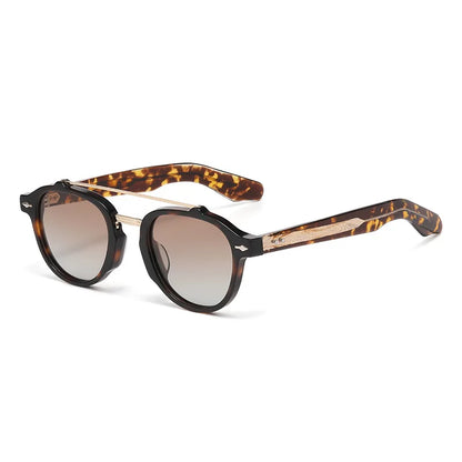 New High-end Flat Top Double Bridges Men Polarized Sunglasses Acetate Square Suneyeglass Women Fashion Retro Gifts Eyewear UV400