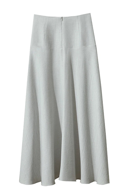 Minimalist Women Skirts Summer Luxur Office Lady  Solid Combination Twill A-line Elegant MIdi Skirt Female Clothing12542278