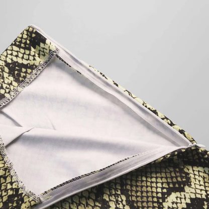 Snakeskin Printed Fashion Skirt Women's High Waist Slim Contrast Patchwork Commute Streetwear Female Vintage Y2k Skirt DDX8