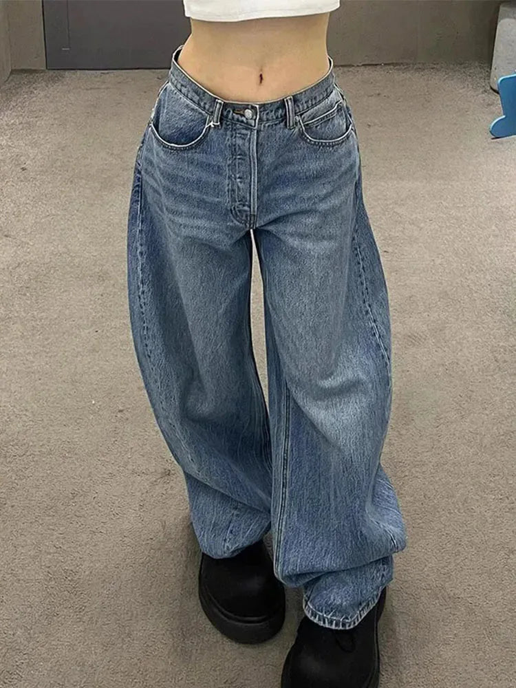 Gradient Spring 2025 Blue Jeans for Women's Y2K Retro Jeans, niche, high-end, classic letter hot stamping