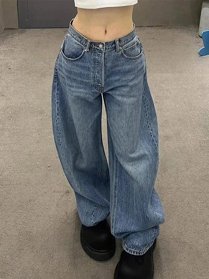Gradient Spring 2025 Blue Jeans for Women's Y2K Retro Jeans, niche, high-end, classic letter hot stamping