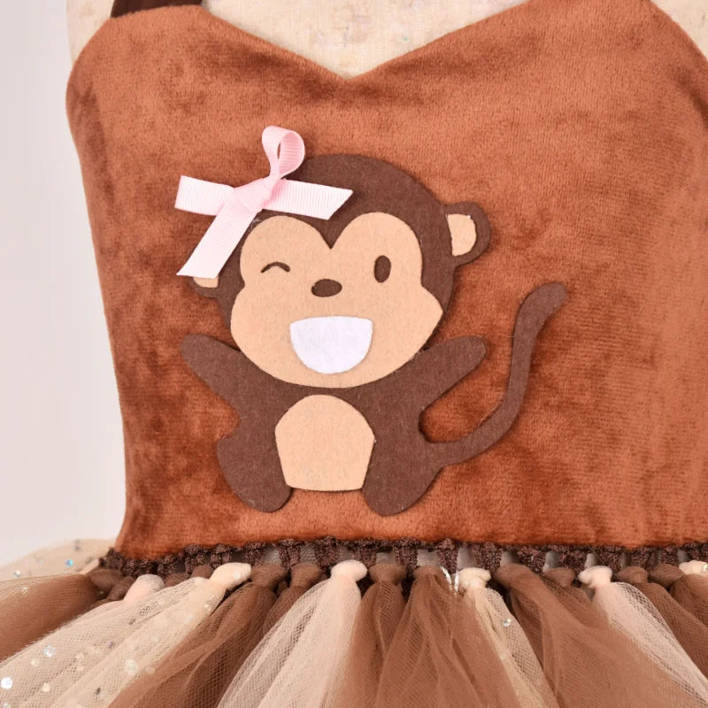 Animal Monkey Children's Mesh Tutu Dress Children's Day Cosplay Costumes Girls Performance Dance Costumes