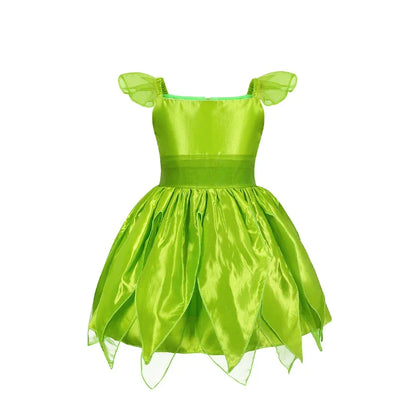 Girls Fairy Dress Up Kids Princess Green Flower Fairy Dress With Wings Princess Costume Party Tinkerbell Tinker Bell Dresses