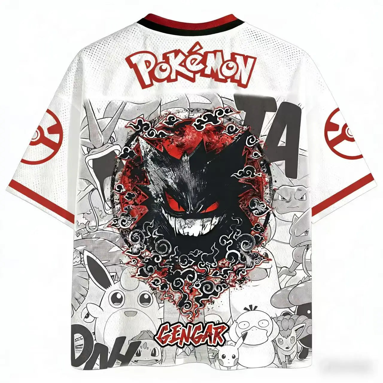 Summer 2026 Pokemon Series Themed Baseball Suit 3D Printed Breathable Quick Drying Short-sleeved T-shirt Adult Parent-child Top