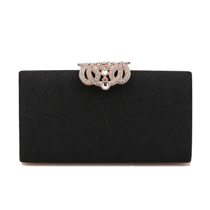 Sequined Fashion Women Evening Bags Crown Metal Chain Shoulder Day Clutch With Rhinestones Wedding Party Handbags