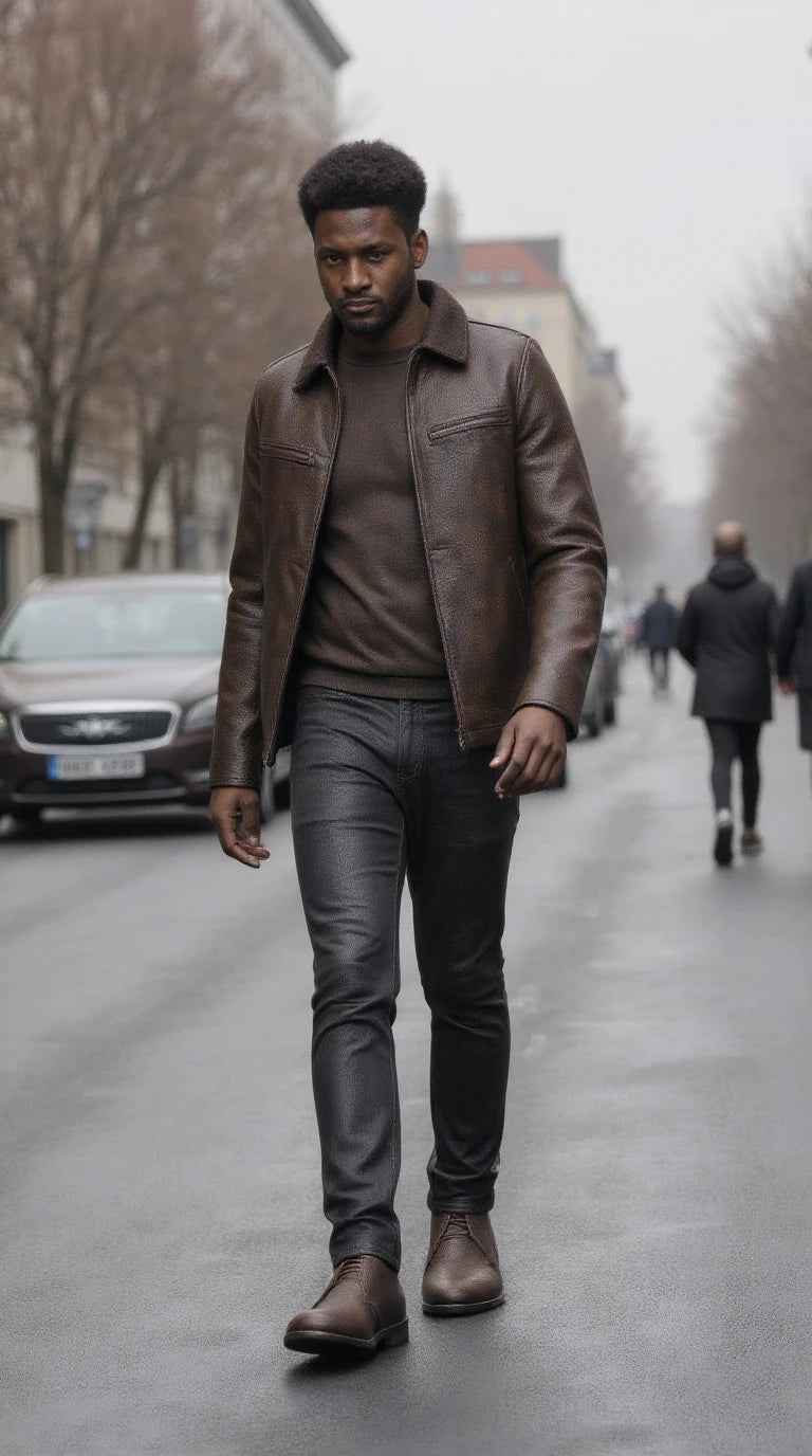 Retro Style Men Boots leather boots Men Ankle Boots #KD581