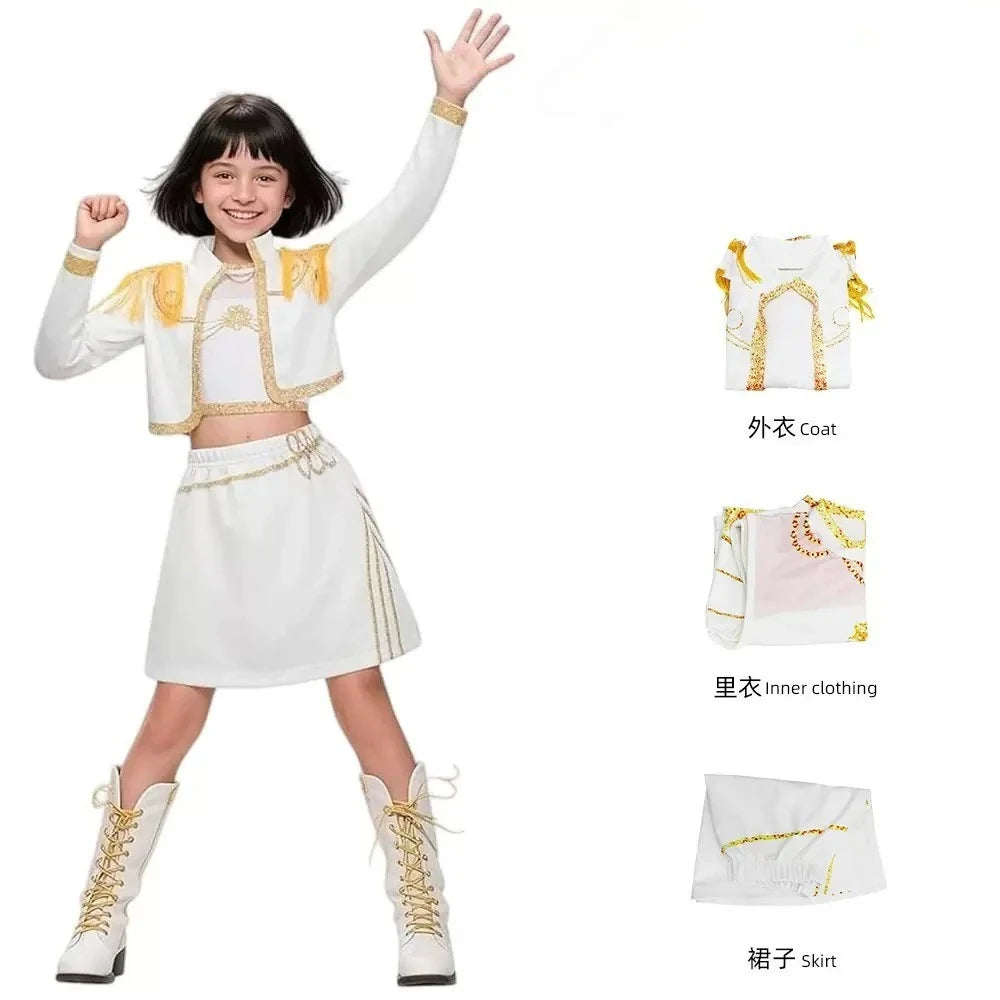 3Pcs Kpop Costume Rumi Singer Dance Dress 3D Print Girls Halloween Christmas Costumes Cosplay Fancy Stage Performance Outfits