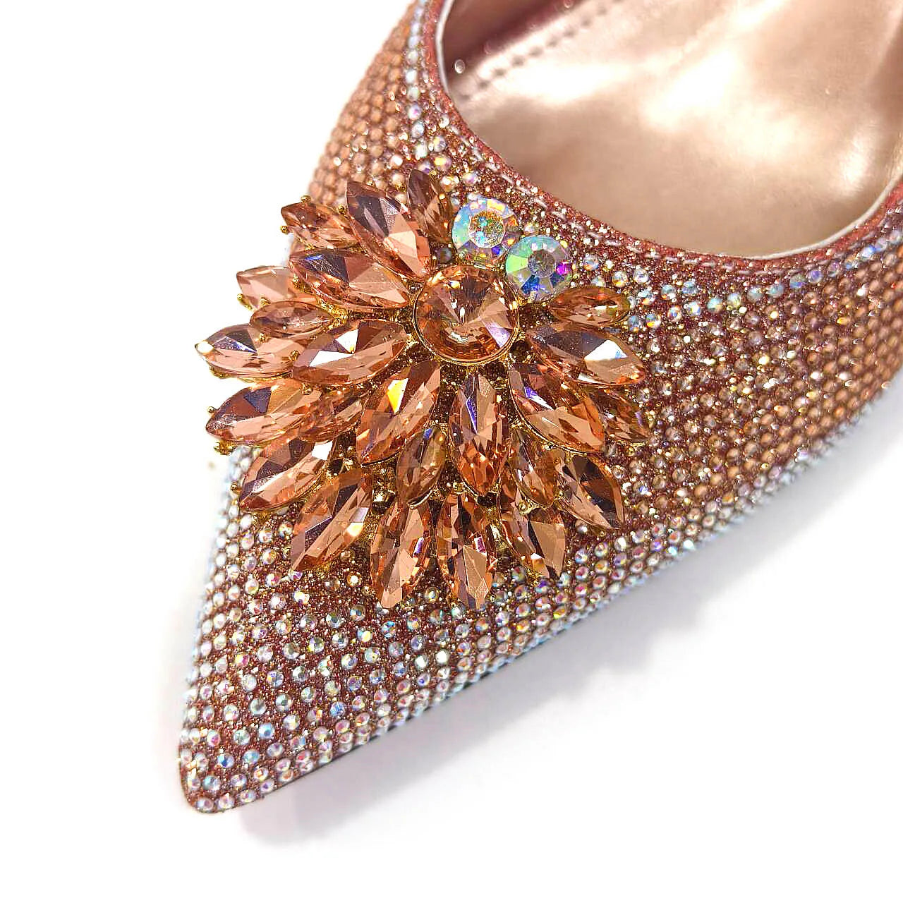 2024 Italian Design Rhinestone Luxury Wine Colour Pointed Toe Shoe & Bag Set Women's High Heels for Parties By Venus Chan