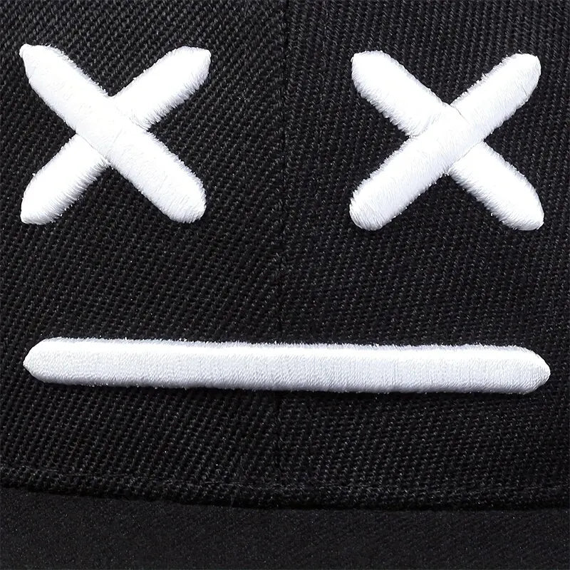 Unisex XX Smiling Face Embroidery Hip-hop Hats Spring Autumn Outdoor Adjustable Casual Baseball Caps Sunscreen Hat
