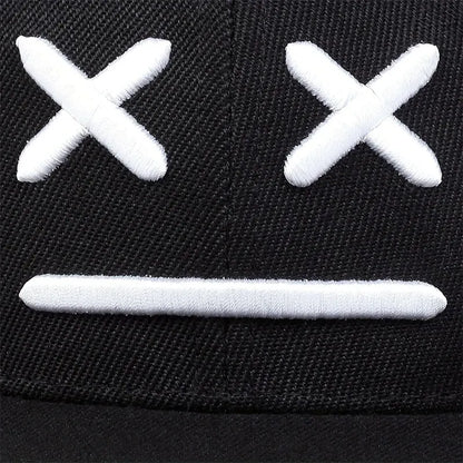 Unisex XX Smiling Face Embroidery Hip-hop Hats Spring Autumn Outdoor Adjustable Casual Baseball Caps Sunscreen Hat