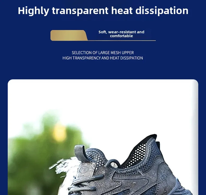 summer mesh safety shoes breathable work shoes industrial construction indestructible shoes for men steel toe safety work boots