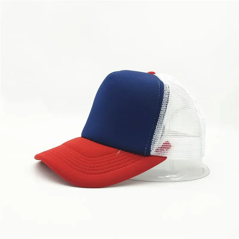 Unisex Cheaper 5 Panel Trucker Hat For Adult Summer Net Baseball Cap Men Women Sponge Mesh Adjustable Sun Hat Visor