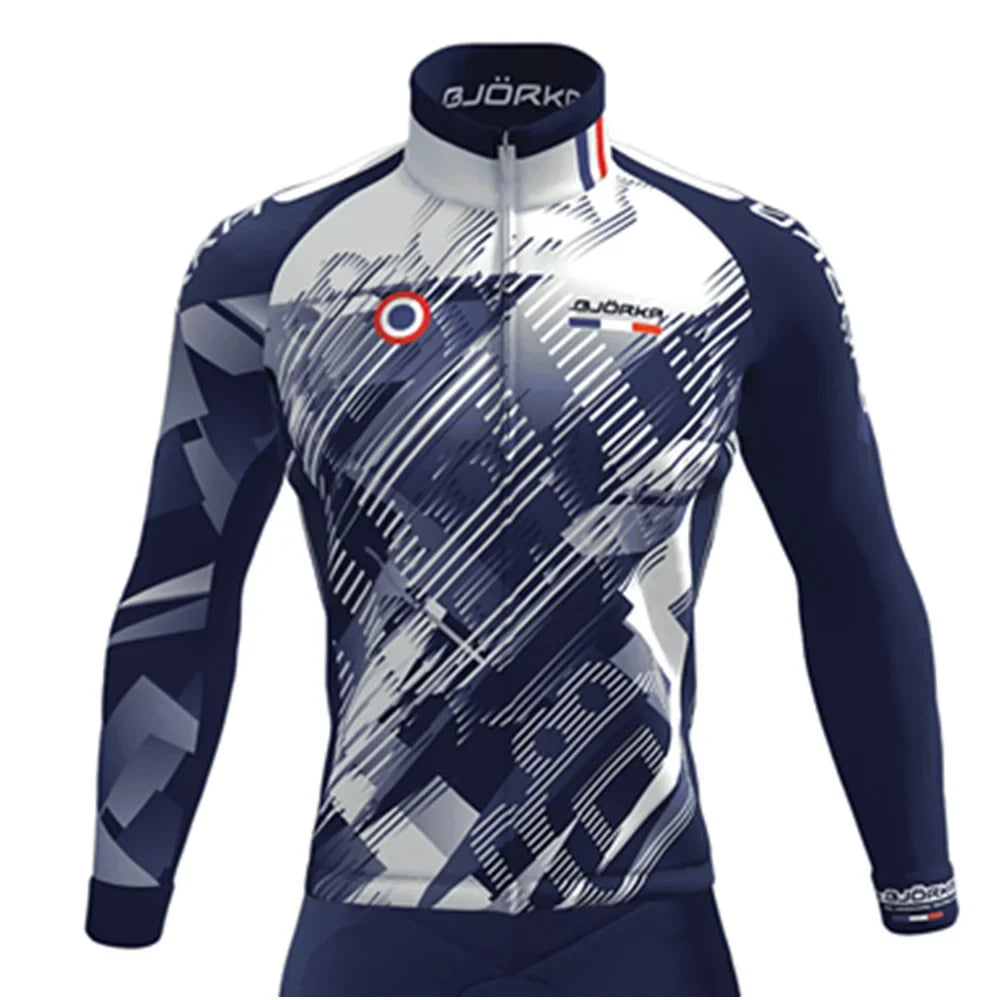 Winter Cycling Thermal Fleece Long Sleeve Jerseys Chamarras De Hombres Men's Pro Team Bicycle Jackets 3 Rear Pockets Coat