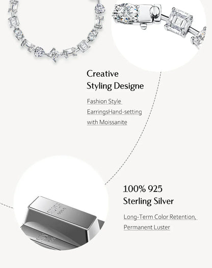 D Color All Moissanite Bracelet for Women Men 100% 925 Sterling Silver Diamong Wedding Bridal Luxury Hand Jewelry Gift