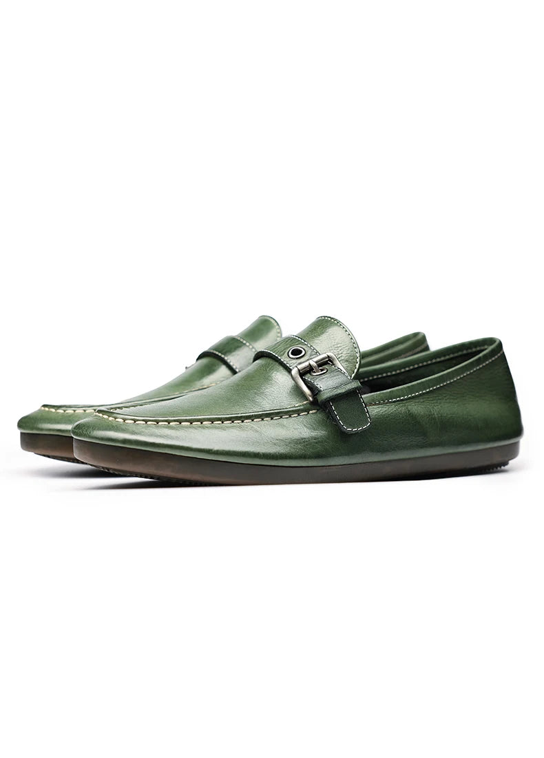 High-end Washed Genuine Leather Loafers Men's Shoes Slip on Fashion Trendy Casual Dress Work Leather Shoes Male Flats