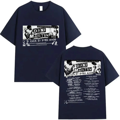 Rapper Dani Martin Tour 2025-2026 Merch T Shirts Men's Pop Music Clothing Short Sleeve T-shirt Man Hip Hop Gothic Vintage Tshirt
