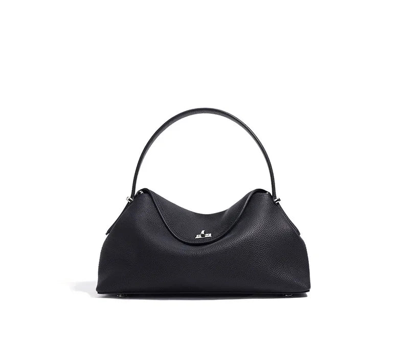 Genuine Grade Cow Leather Fashion Women's Black Handbag Luxury Deisgner Cowhide Shoulder Crossbody Female Bag Beige Coffe Brown