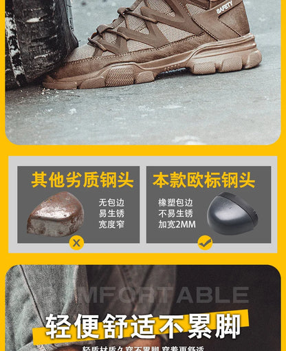Male Work Boots Indestructible Safety Shoes Men Steel Toe Puncture-Proof Work Sneakers Male Shoes For Adult Work Shoes
