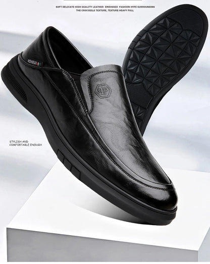 2026 Spring Business Casual Shoes for Men Solid Color New Designer Half Slippers Shoes Male Fashion Soft Sole Leather Shoe Man