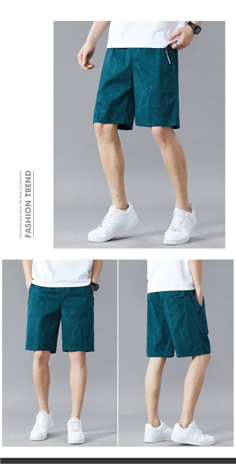 Big Men's Summer Shorts Cotton Knee Pants Golf Plaid Fashion Zipper Pocket Y2K Swim Beach Relaxed Fit Jogger Shorts