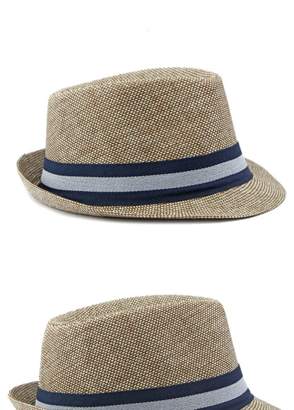 Middle-aged and Elderly Men's Top Hat Spring Summer Luxury Designer Sun Protection Beach Cap Grass Wedding Fedora Jazz Hat Party