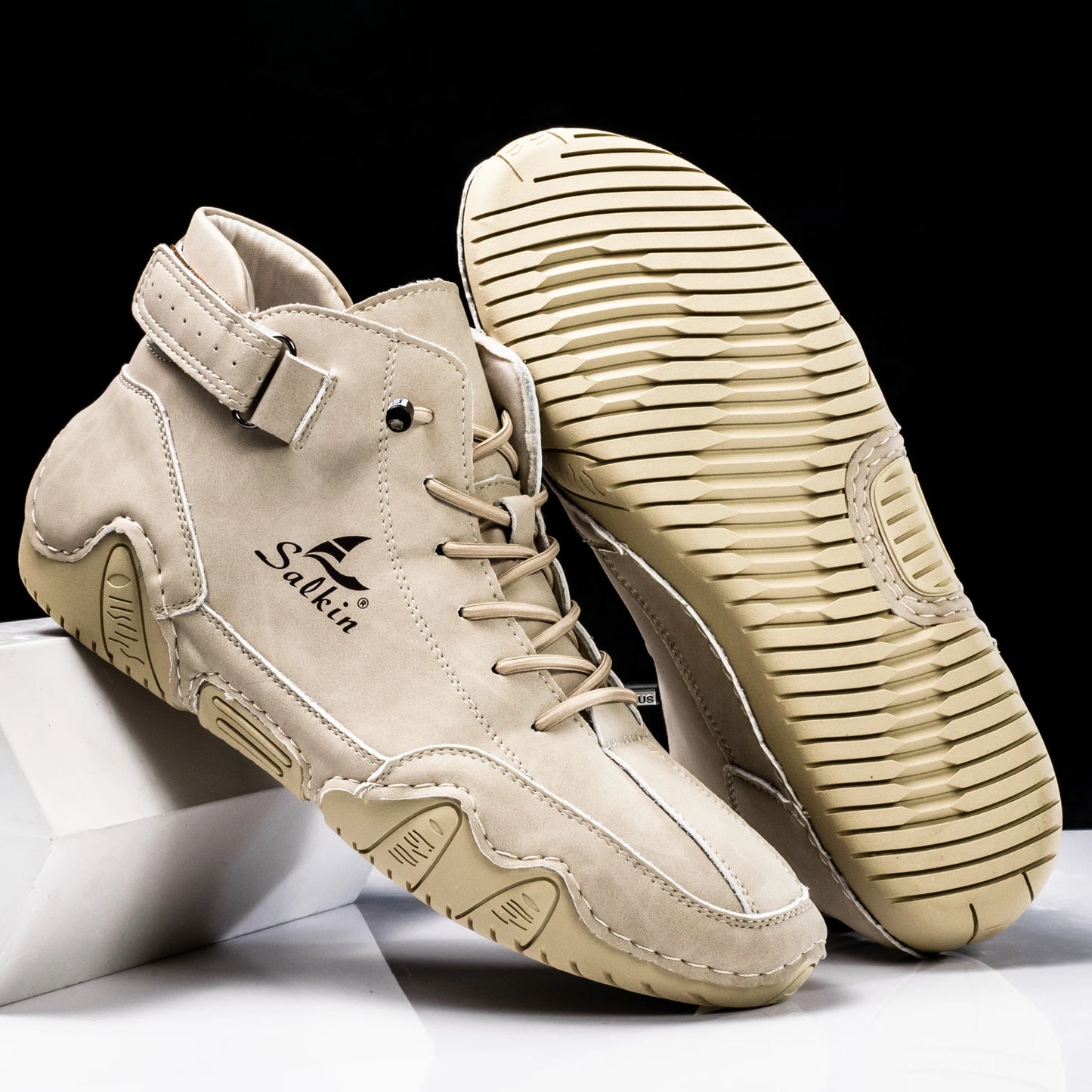 New 2025 Handmade Men Boots Design Sneakers Man Outdoor Non-Slip Casual Leather Men Shoes Ankle Boots Breathable Hot Sale