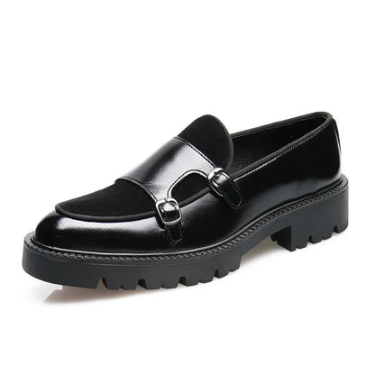 New Buckle Designer Big Size Loafers For Man Spring Autumn Business Leather Platform Shoes Male Fashion Casual Elegant Shoes Man