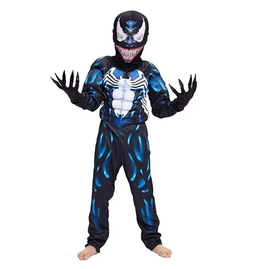 Kids Black Spider Costume  Superhero Costume Onesie 3D Spandex Unisex Jumpsuit Bodysuit for Kids Halloween Cosplay