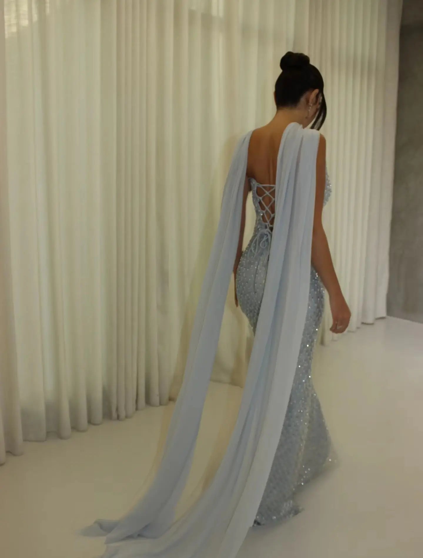 Customized Elegant Women's Dresses for Wedding Party Women's Evening Dress Mermaid Vestidos De Festa فساتين سهرة Shawl Prom