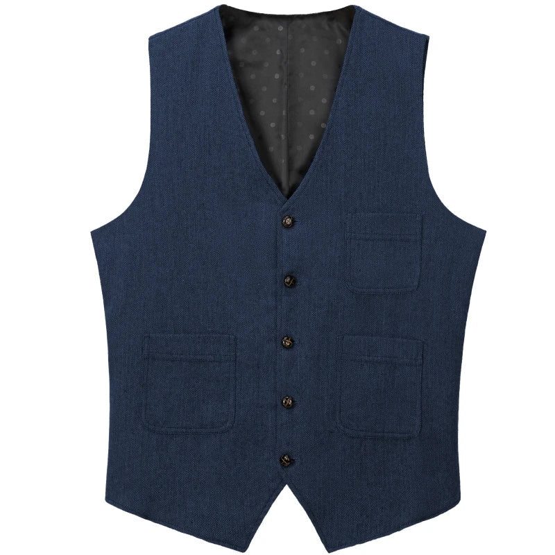 Men Vest Green Herringbone Solid Single Button Waistcoat For Birthday Wedding Business Banquet Work Daily Casual Men Suit Vest
