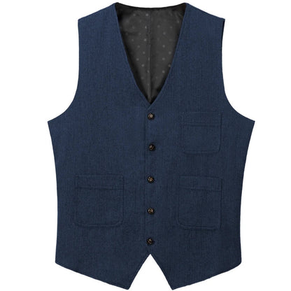 Men Vest Green Herringbone Solid Single Button Waistcoat For Birthday Wedding Business Banquet Work Daily Casual Men Suit Vest