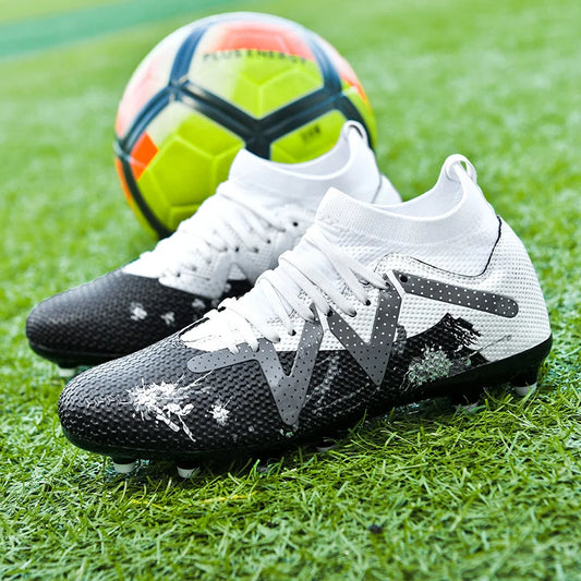 AG FG Athletic Soccer cleats PU Fabric Comfort Upper TPU Anti-slip Long Studs Sole Reliable Quality Adult Kids Training Shoes