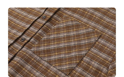 New Women Shirt Loose Casual Long Sleeved Vintage Thick Sanding Female Plaid Blouses Single-breasted Autumn Winter 2026