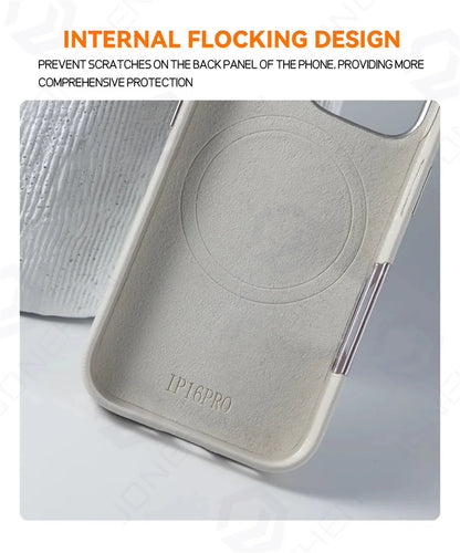 For Magsafe Leather High Quality Alloy Camera Button Magnetic Case For iPhone 16 Pro Max 16pro Wireless Charge Shockproof Cover