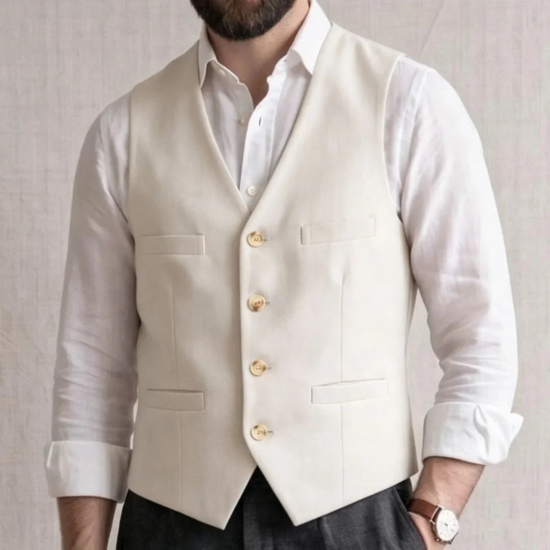 Men Vest Gray Solid Single Button V Neck Waistcoat For Wedding Banquet Business Party Office Work Casual Daily Men Suit Vest
