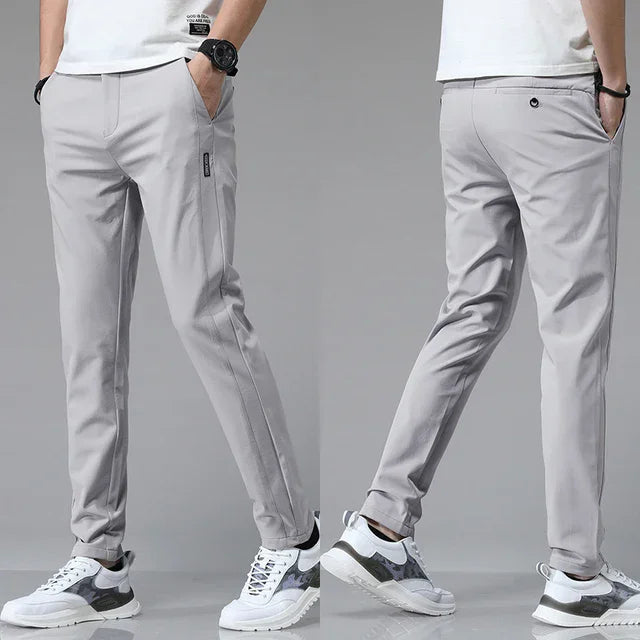 Spring Summer Ultra-thin Men's Stretch Slim Straight Casual Pants High Quality Fashion Breathable Golf Sports Trousers