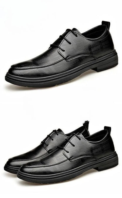 2024 New Men's Height Increasing Soft Leather Breathable Casual Business Elevator Shoes