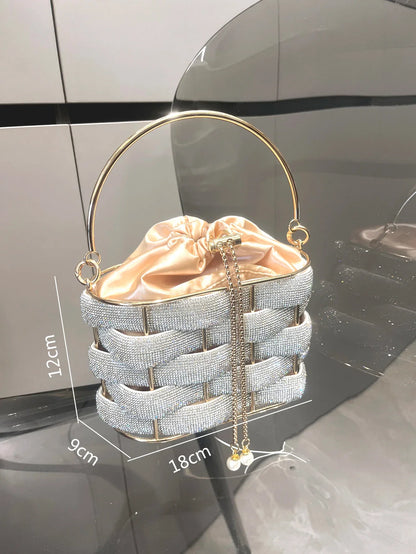 Rhinestones Evening clutch Bag Purses and handbag luxury Designer shoulder bag Shiny Crystal Clutch purse bucket bag