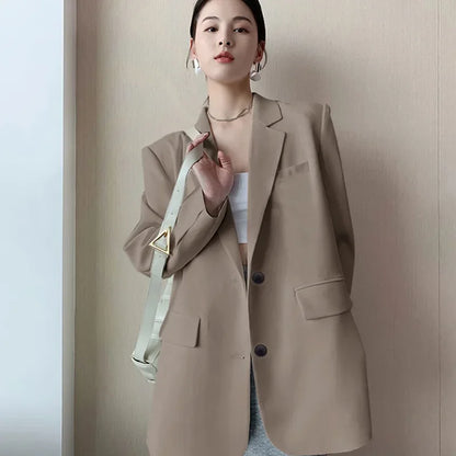 White Suit Jacket Female  2026 New Korean Version Loose Online Celebrity Casual Professional Fashion Small Suit Jacket