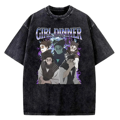 Anime Jujutsu Kaisen Choso Print T Shirt Men Women Y2k T-shirts Vintage Washed Cotton Tee Harajuku Male Short Sleeve Tshirt