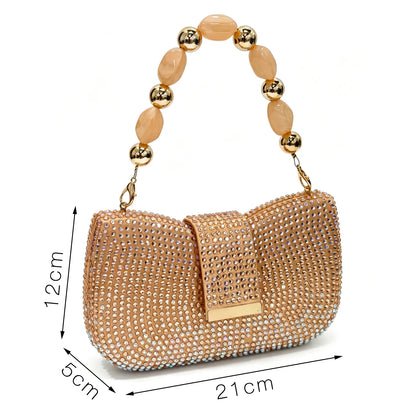 2026 Venus Chan INS Italian Design Women's Crystal Wedding Heels and Handbag Set Peach Color Pointed Toe Party Bridal Footwear