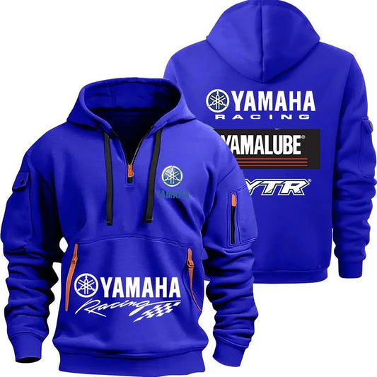 Logo Motorcycle Racing Team Men Half Zipper Hoodie Spring Male Sweatshirt Fashion Sports Men's Pullover Clothes
