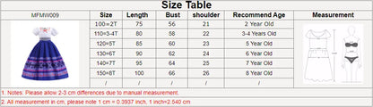 Magic House Charm Costumes For Girls Kids Birthday Princess Party Dress Luisa Madrigal Cosplay Children Halloween Carnival Gown
