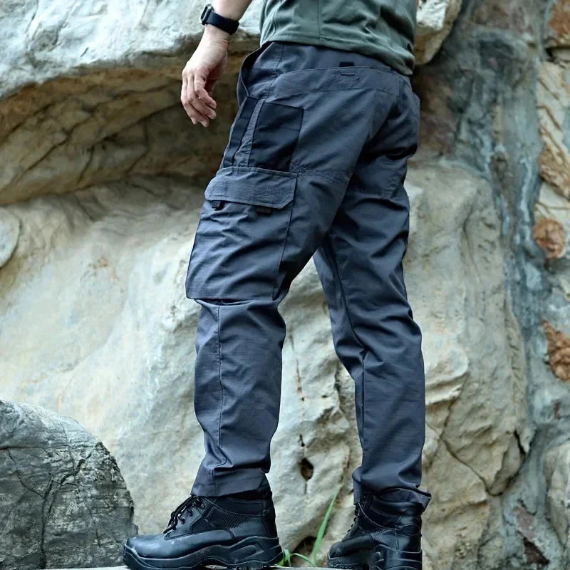 Men's Tactical Pants Outdoor Work Casual Cargo Trousers Waterproof Multi-pocket Wear-Resistant Outdoor Training Trousers