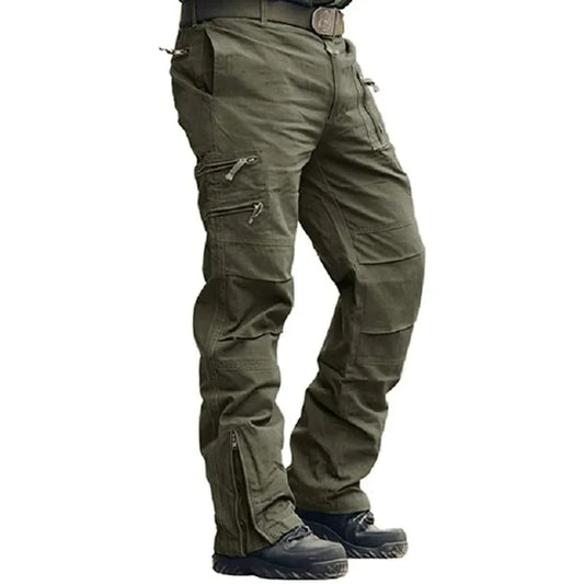 Men's Cargo Pants Outdoors Style Tactical Pants Male Camo Jogger Plus Size Cotton Many Pocket Men Camouflage Black Trousers
