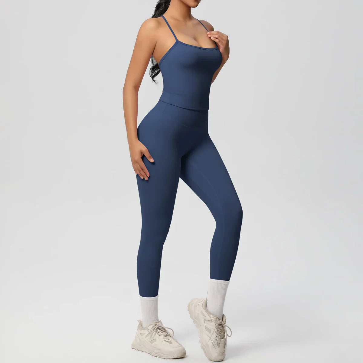 Halter Yoga Top Set Fitness Gym Suit Training Sleeveless Sport Gym Tops Crossover Back Sports Underwear  Tummy Control Slimming
