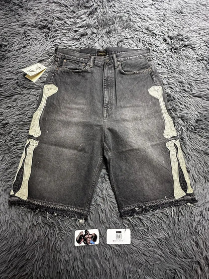 Embroidered Shorts Y2K Streetwear Man Woman Clothing Harajuku Hip Hop Baggy Denim Gym Shorts Gothic Summer Basketball Shorts